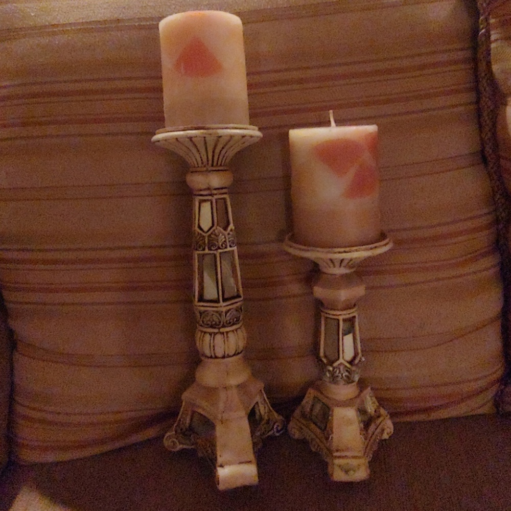 2 Candles and holders